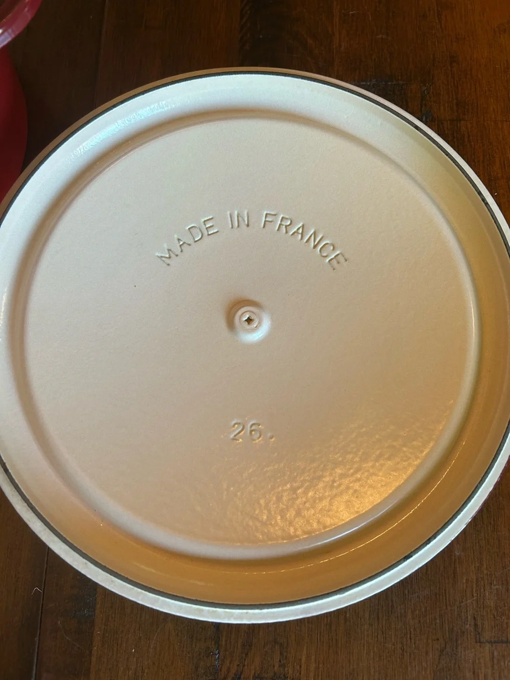 Vintage Le Creuset 5.5 Qt Round Dutch Oven Red 26 Enameled Cast Iron France